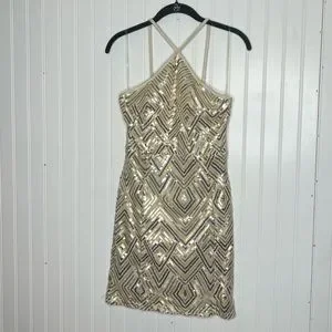Crystal Doll Womens Juniors Bodycon Mini Cocktail Dress Beige 3 Crystal Doll Womens Juniors Bodycon Mini Cocktail Dress Beige 3